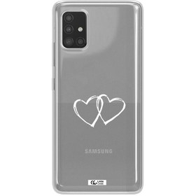 تصویر قاب گوشی تی پی یو شفاف مناسب برای Samsung A51 طرح دو قلب 