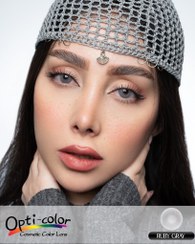 تصویر لنز چشم رنگی اُپتی کالر مدل Ruby-Gray طوسی یخی 