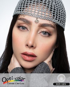 تصویر لنز چشم رنگی اُپتی کالر مدل Ruby-Gray طوسی یخی 