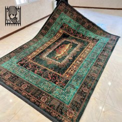 تصویر فرش دستبافت طرح انار کد 709011 سبز 