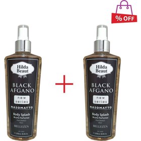 تصویر بادی اسپلش هیلدا بیوت (Hilda Beaut) مدل BLACK AFGANO حجم 250 میلی‌لیتر مجموعه 2 عددی 