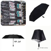 تصویر چتر مردانه چتر نیمه اتوماتیک یک نفره چتر تاشو مشکی چتر تاشو تانک چتر مسافرتی 