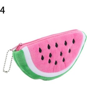 تصویر Watermelon Plush Key Coin Wallet Purse Cosmetic Makeup Pouch Phone Pencil Pen Bag Pink S 
