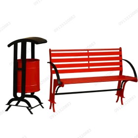 تصویر نیمکت و سطل زباله 