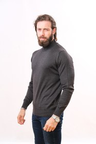 تصویر بافت و پلیور مردانه خاکستری | Cova303 Çukurova 