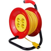 تصویر قرقره سیم سیار متوسط با 50 متر کابل 2.5*2 وحدت الکتریک 