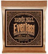 تصویر Ernie Ball Everlast Medium Light Coated Phosphor Bronze Acoustic Guitar Strings – 12-54 Gauge 