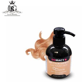 تصویر شامپو رنگ مو دوماسی Domacy مدل 8.34 رنگ طلایی پاییزی حجم 300 میلی لیتر Domacy hair color shampoo, model 8.34, autumn golden color, volume 300 ml