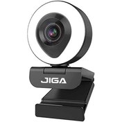تصویر وب کم استوک JIGA, FHD 1080P 30FPS, Ring Light,Tripod, Live Stream 