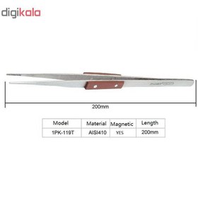 تصویر پنس استیل سرصاف عاج دار پروسکیت مدل ProsKit 1PK-119T forceps