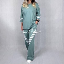 تصویر ست تیشرت شلوار آدیداس کد ۴۰۷ صورتی 