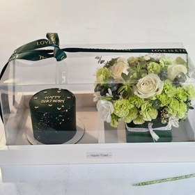 تصویر باکس گل و کیک سفیدسبز 