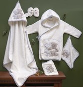 تصویر ست حوله نوزادی 5 تکه طرح دوستی خرسی مدل کیمونو مادرکر mothercare 