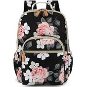 تصویر کوله پشتی گلدار مد روز کوله پشتی لپ تاپ کیف مسافرتی گاه به گاه برای Weekender Black Fashion Floral Backpack Laptop Backpack Travel Bag Casual Daypack for Weekender Black