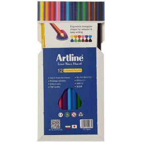 تصویر مداد رنگی 12 رنگ آرت لاین Artline Artline pieces Color Pencil