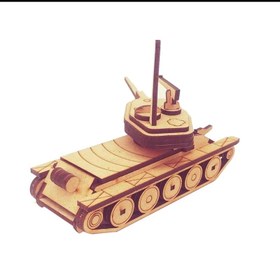 تصویر پازل چوبی سه بعدی مدل تانک 