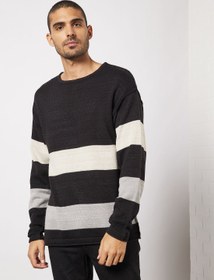 تصویر سویشرت راه‌راه برند only & sons Striped Sweatshirt