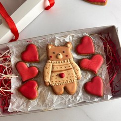 تصویر پک کوکی آیسینگ خرس عاشقانه 