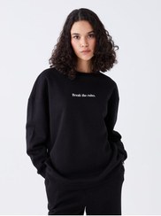 تصویر سویشرت آستین بلند طرح دار زنانه | ال سی وایکیکی LC Waikiki W3DO61Z8 