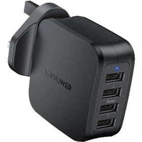 تصویر شارژر دیواری راوپاور مدل RP-PC026 توان 40 وات RAVPower 4-Port 40W Wall Charger RP-PC026