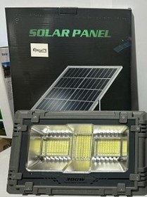 تصویر پنل کامل پرژکتور خورشیدی 100 وات با باتری لیتیومی 