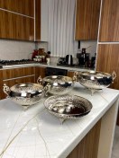 تصویر سرویس پذیرایی مسی رسا با آبکاری کروم 