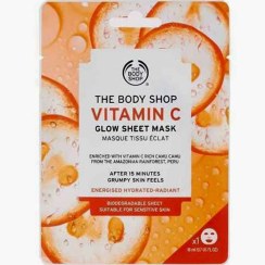 تصویر ماسک ورقه ایی بادی شاپ حاوی ویتامین C Body Shop sheet mask containing vitamin C