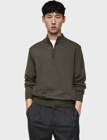 تصویر سویشرت نیمه زیپ ویلیپ برند mango man Willyp Half Zip Through Pull Over Sweater