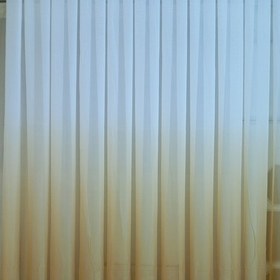 تصویر پرده حریر دورنگ طلایی مناسب پنجره یک متری با ارتفاع 2.80 