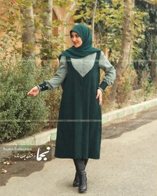 تصویر پالتو آستر دار زنانه شانل بافت مدل دل آرا نجما - س Delara Women's Overcoat