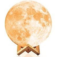 تصویر نور ماه، Ehobroc 7.1 اینچ درخشان Moon Globe نور، لامپ 3D ماه درخشان ماه با پایه، Luna Loon ماه با 2 رنگ (گرم و سفید و زرد)، نور شب ماه برای دکور خانه، اتاق خواب، کودکان هدایا 