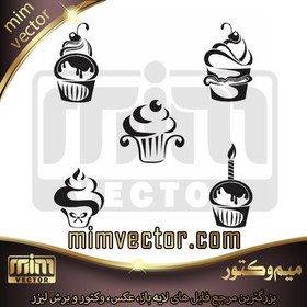 تصویر وکتور کیک 5 عددی 2 