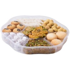 تصویر مخلوط جعبه گرد پلاستیکی سنتی یزد 790 گرمی Yazd traditional plastic round box mix 790 grams