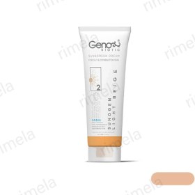 تصویر كرم ضد آفتاب بژ طبیعی پوست چرب مختلط 50 میلی لیتر ژنوبایوتیك Geno Biotic SPF50 Natural Beige Sunscreen Cream