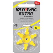 تصویر باتری سمعک ریوواک شماره ۱۰ بسته ۶ عددی ا Rayovac Size 10 Hearing Aid 6 in Pack Coin Cell Battery 