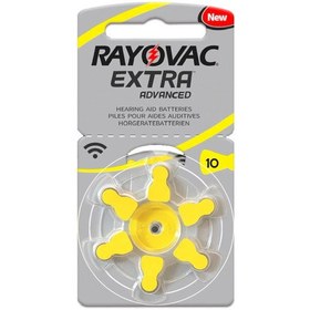 تصویر باتری سمعک ریوواک شماره ۱۰ بسته ۶ عددی ا Rayovac Size 10 Hearing Aid 6 in Pack Coin Cell Battery 