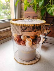 تصویر باکس گل شمع کادویی قیمت باکس گل شمعی کادویی متوسط