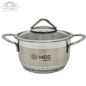 تصویر قابلمه تک استیل ام جی اس سایز 16کد PS4110 mgs single steel pot size 16 code ps4110