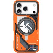 تصویر قاب یانگ کیت Youngkit Cyberpunk 360° Spin Magnetic Stand Case Orange برای آیفون 17 پرو 