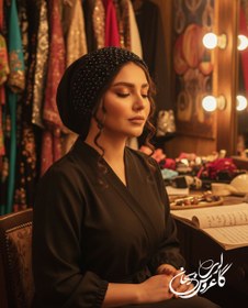 تصویر توربان مشکی جواهر دوزی 