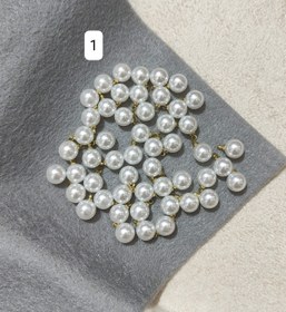 تصویر مروارید سنگی سایز8 حلقه دار جهت آویز کردن (۱۰ عددی) - ۲ 
