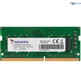 تصویر رم لپ تاپ Adata تک کاناله 3200 مگاهرتز با ظرفیت 16 گیگابایت DDR4 ا 16GB DDR 4 3200MHZ Adata SO-DIMM Ram 16GB DDR 4 3200MHZ Adata SO-DIMM Ram