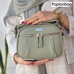 تصویر کیف دوشی زنانه چرم شرانگ مدل ۳ زیپ 