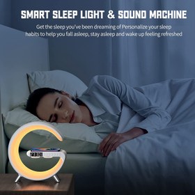 تصویر شارژر وایرلس چراغ‌دار و اسپیکر بلولری N69 Blulory Smart Light Sound Machine N69