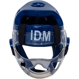 تصویر کلاه تکواندو IDM نقابدار آبی سایز m 