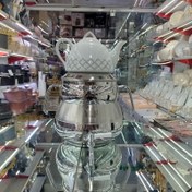 تصویر کتری قوری طرح سایه شیردار استیل ام اف MF 