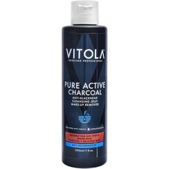 تصویر ژل آرایش پاک کن زغالی مناسب پوست های مستعد چربی و آکنه 200میل ویتولا Vitola Pure Active Charcoal Cleansing Jelly 200ml