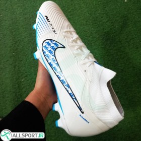 تصویر کفش فوتبال نایک ایر زوم مرکوریال Nike Air Zoom Mercurial White Blue 