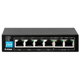 تصویر سوئیچ 6 پورت دی لینک مدل DES-F1006P-E D-Link DES-F1006P-E 6 Port  PoE Switch