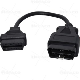 تصویر کابل 15سانتی متر 16پین نری به 16پین مادگی REFACO OBDII OBDII 16PIN MALE TO OBDII 16PIN FEMALE WITH 15CM CABLE 